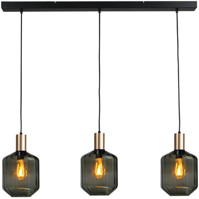 Masterlight 3-lichts hanglamp - goud -Porto met Jagger green glazen - 2711-05-02-100-3-10