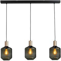 Masterlight 3-lichts hanglamp - goud -Porto met Jagger green glazen - 2711-05-02-100-3-10