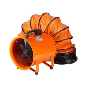 VEVOR bouwventilator 367 W AC-motor bouwventilator 2800 rpm bouwventilator blower 1214 L/s (2574 CFM) axiaalventilator met 10 m slang axiaalventilator 79 dB geluidsniveau industriële ventilator