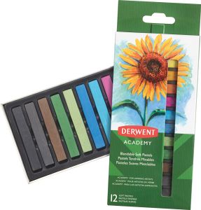 Derwent softpastels Academy , blister van 12 stuks in geassorteerde kleuren