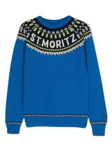 MC2 Saint Barth Kids pull St. Moritz en maille Fair Isle - Bleu