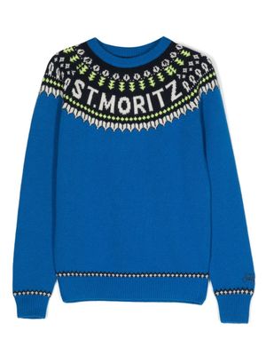 MC2 Saint Barth Kids pull St. Moritz en maille Fair Isle - Bleu