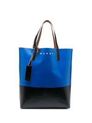 Marni sac cabas Tribeca en cuir - Bleu
