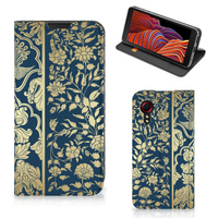 Samsung Galaxy Xcover 5 Smart Cover Beige Flowers - thumbnail