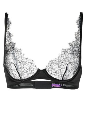 Maison Close soutien-gorge bordé de dentelle - Noir