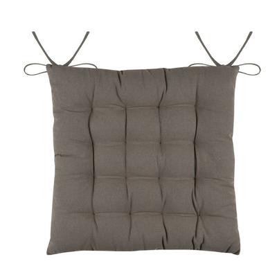 Stof Textile stoelkussens DUO - taupe - 38 x 38 x 3.5 cm - touwtjes sluiting