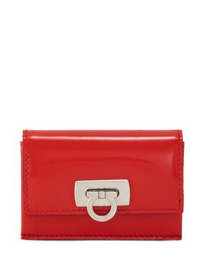 Ferragamo porte-cartes Gancini en cuir - Rouge Ferragamo porte-cartes Gancini en cuir - Rouge