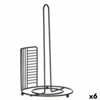 Houder voor keukenpapier Zwart Metaal 18,5 x 31,5 x 18,5 cm (6 Stuks)