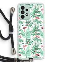 Flamingo bladeren: Samsung Galaxy A52s 5G Transparant Hoesje met koord