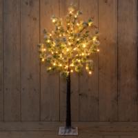 Lichtboom - dennen met sneeuw?- metaal?- 120 cm - 64 led lichtjes - flash - klassiek warm