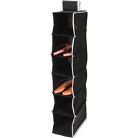 Hangende kast organizer - zwart - met 6 vakken - 15 x 30 x 84 cm - thumbnail