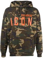 DSQUARED2 sweat à capuche à motif camouflage - Vert