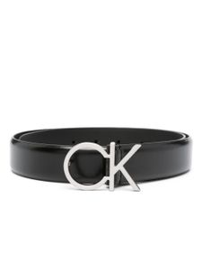 Calvin Klein ceinture en cuir à boucle logo - Noir