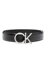 Calvin Klein ceinture en cuir à boucle logo - Noir - thumbnail