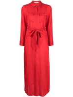 alice + olivia robe-chemise en lin à taille ceinturée - Rouge