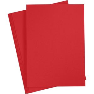 5x A4 hobby karton rood 180 grams