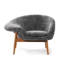 Warm Nordic Fried Egg Sheepskin fauteuil Scandinavian grey - thumbnail