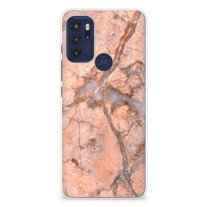 Motorola Moto G60s TPU Siliconen Hoesje Marmer Oranje