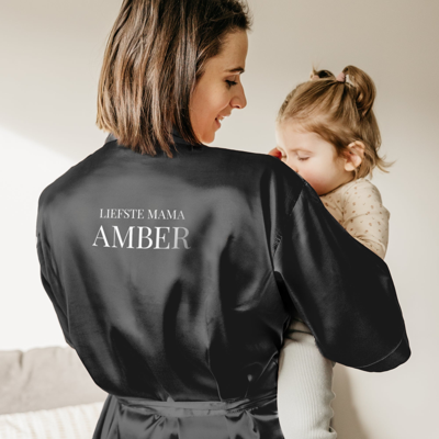 Kimono met naam - Zwart