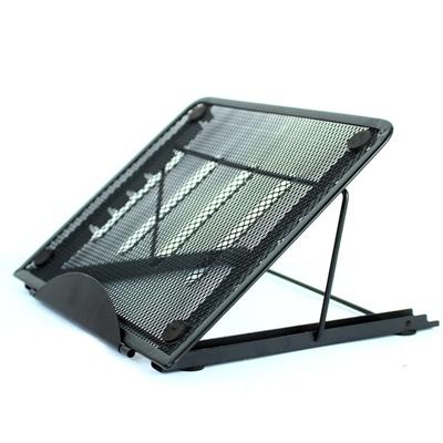 Draagbare desktop vouwen koeling metalen mesh verstelbare geventileerde houder (zwart)