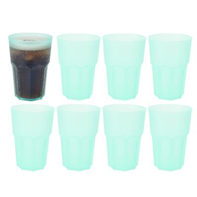 Drinkbekers - 8x - groen - kunststof - 480 ml - onbreekbare camping en kinder bekers