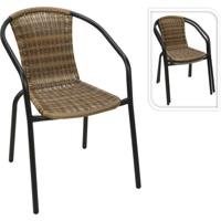 Stapelstoel rotan bruin