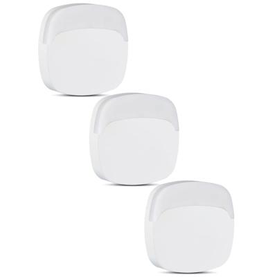 Set van 3 LED nachtlampen - Vierkant - Samsung LED chips - Daglichtsensor - 4000K neutraal wit - Stopcontact lamp - EU plug (eurostekker)
