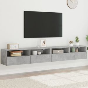 Tv-wandmeubels 2 st 100x30x30 cm bewerkt hout betongrijs