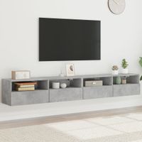 Tv-wandmeubels 2 st 100x30x30 cm bewerkt hout betongrijs - thumbnail