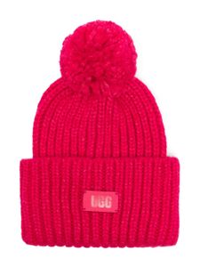 UGG Kids logo-patch pompom beanie - Rose