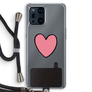 Hartje: Oppo Find X3 Pro Transparant Hoesje met koord
