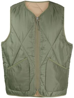 Universal Works gilet matelassé à design réversible - Vert
