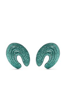 SO-LE STUDIO boucles d'oreilles en spirale à paillettes - Vert