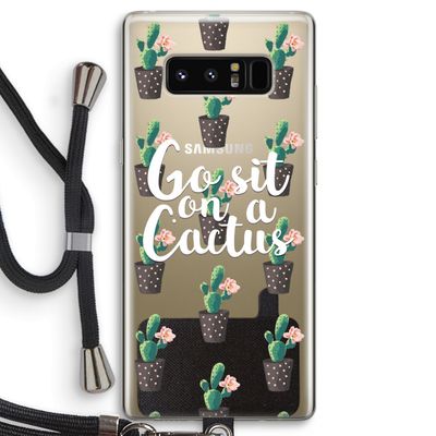 Cactus quote: Samsung Galaxy Note 8 Transparant Hoesje met koord