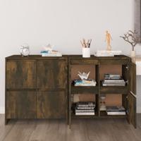 Dressoirs 2 st 70x41x75 cm bewerkt hout gerookt eikenkleurig