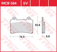 TRW Remblokken, en remschoenen voor de moto, MCB584SV Sinter street