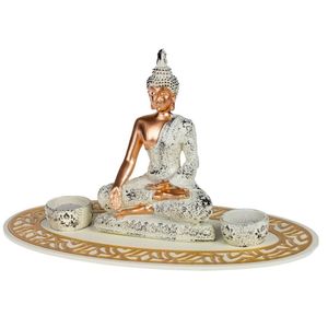 Boeddha beeld met waxinelichthouders voor binnen 35 cm   -