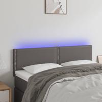 Hoofdbord LED 144x5x78/88 cm kunstleer grijs
