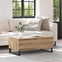 Salontafel met lade artisanaal eikenkleurig Bewerkt hout