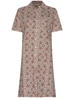 Duurzaam katoenen doorknoopnachthemd bruin