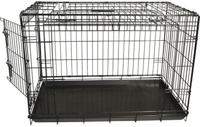 Draadkooi met deur en schuifdeur nr. 1 zwart 62x44x50 cm - Gebr de boon
