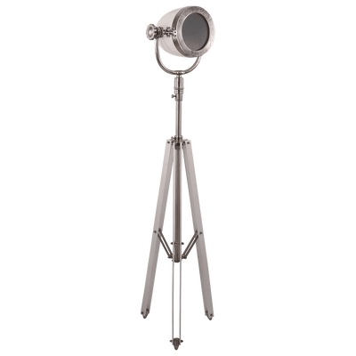 Vloerlamp Strada Industrieel 95 cm Wit Met Ruw Nickel Vloerlamp Strada Industrieel 95 cm Wit Met Ruw Nickel