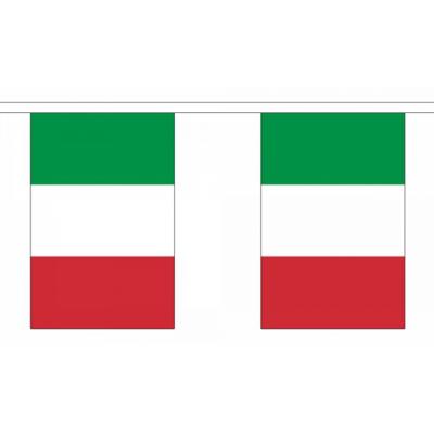 Luxe Italie vlaggenlijn - 900 cm - polyester - 30 vlaggetjes - landen