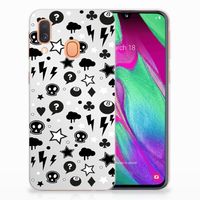 Silicone Back Case Samsung Galaxy A40 Silver Punk - thumbnail