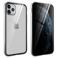 iPhone 11 Pro Magnetisch Hoesje met Gehard Glas - Privacy - Zilver