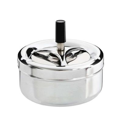 Asbak Excellent Houseware Met deksel Draaiend Zilverkleurig Multicolour metaal Roestvrij staal Ø 9,5 cm
