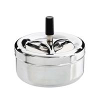 Asbak Excellent Houseware Met deksel Draaiend Zilverkleurig Multicolour metaal Roestvrij staal Ø 9,5 cm