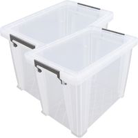 Allstore Opbergbox - 2x stuks - 18,5 liter - Transparant - 40 x 26 x 29 cm - thumbnail