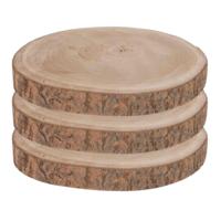 Boomschijf - 3x - 30 x 3 cm - paulownia hout - rond - kaarsenbord - serveerplank