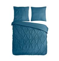 Pure Dekbedovertrek "luxe stiksel plooien" - Petrol - (200x200/220 cm) - Microfiber
